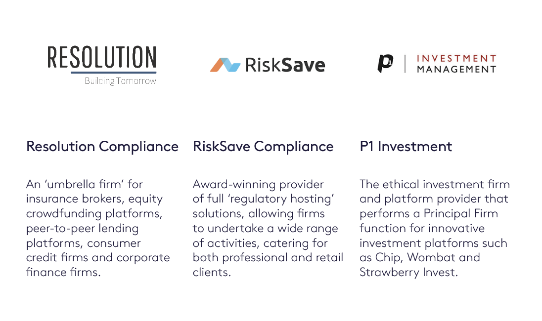 Resolution Compliance, RiskSave Compliance, P1 Investment