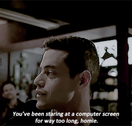 Gif with caption 'You've been staring a computer sceen for way too long, homie'