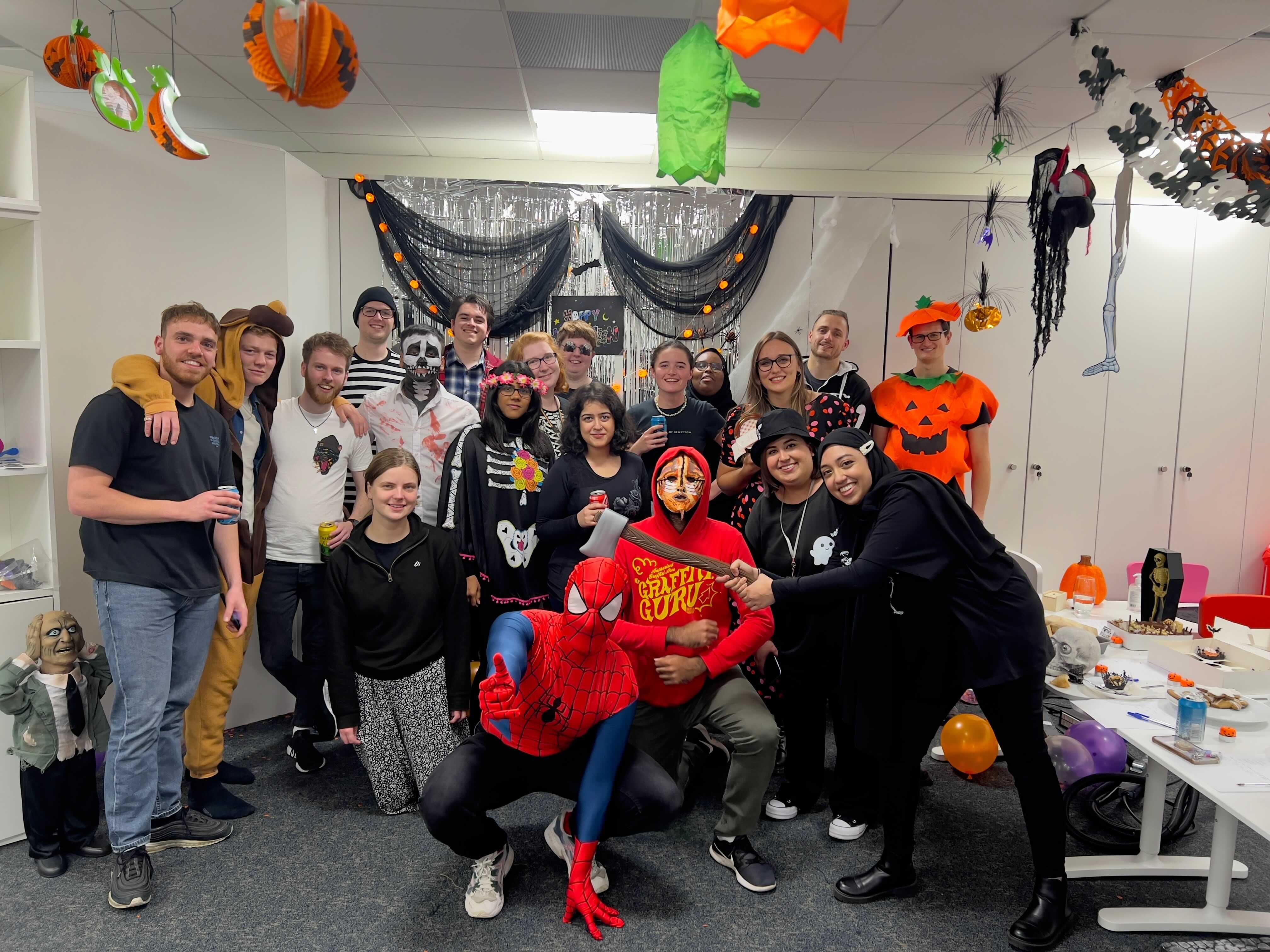 The Seccl team celebrating Halloween in the office