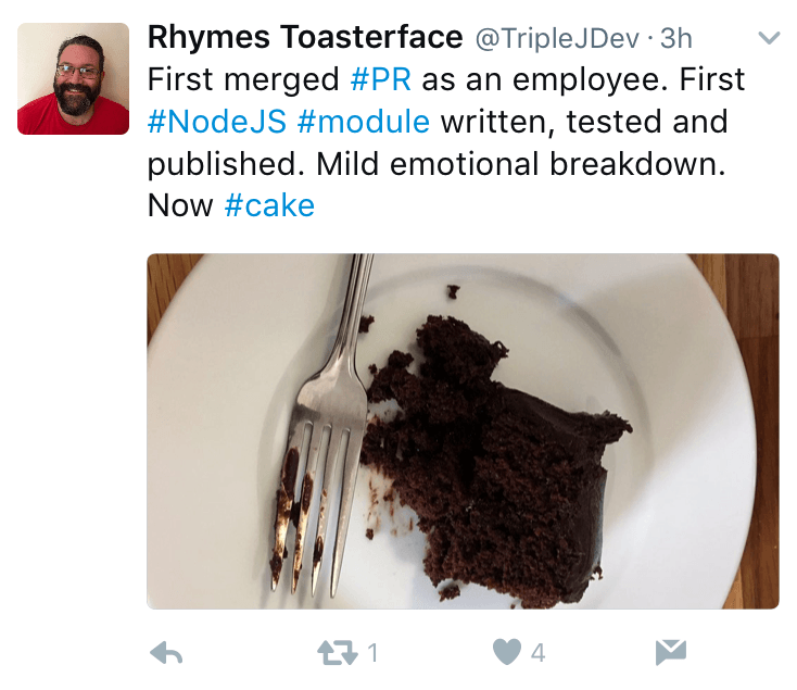 A tweet by Rhymes when he first joined Seccl