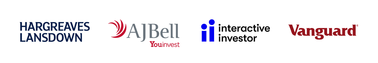 Hargreaves Lansdown, AJBell, Interactive Investor and Vanguard logos