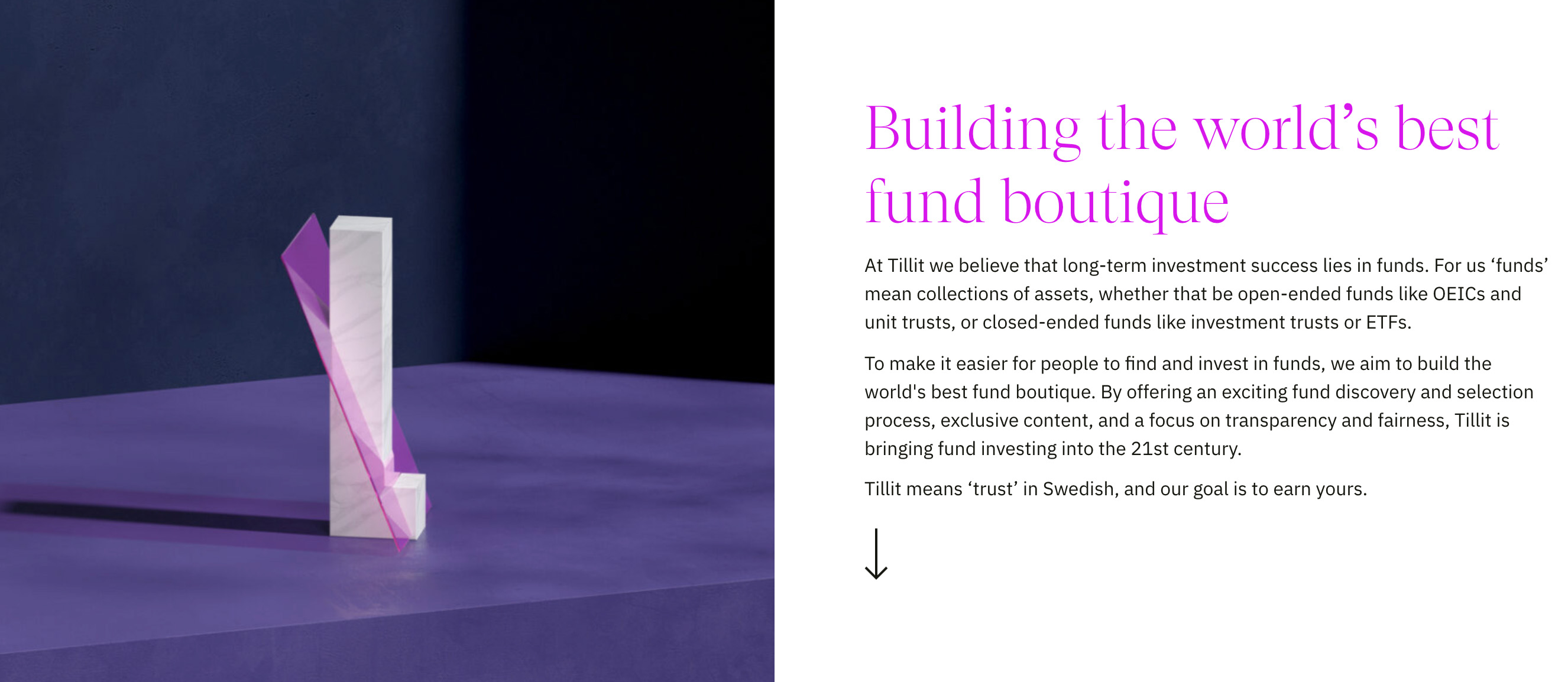Tillit offers a bespoke fund discovery and selection progress